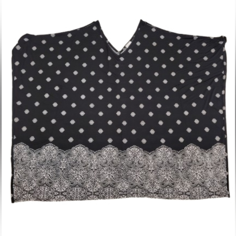 Wearabouts Dot Graphics V-Neck Tunic Top Black White Large - Picture 4 of 11